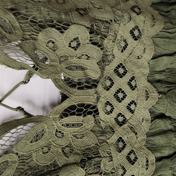 NWT FREE PEOPLE Intimately Women's sz S Olive color adjustable straps tunic - Picture 2 of 8